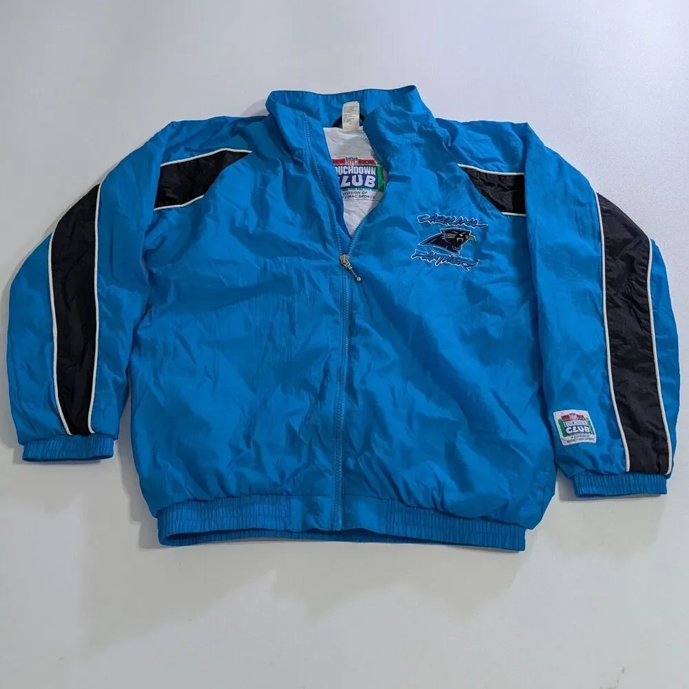 Vintage Kids Carolina Panthers Touchdown Club Windbreaker Jacket Youth XL 18